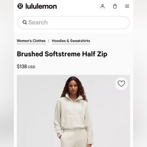 Lululemon Halfzip. Lululemon Softstream